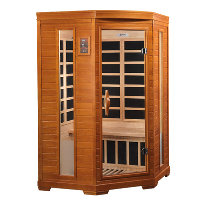 Dynamic Heming 2-person Corner Low EMF (Between 5-10MG) FAR Infrared Sauna (Canadian Hemlock)