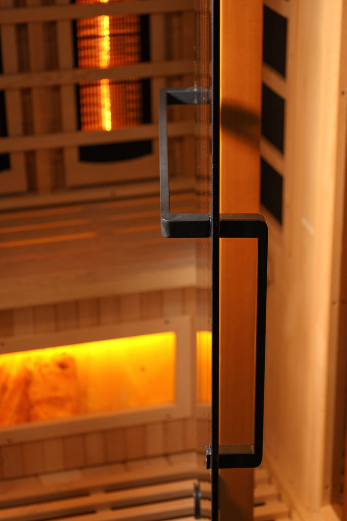 Golden Designs 2-Person Full Spectrum PureTech™ Near Zero (Under 3MG) EMF FAR Infrared Sauna with Himalayan Salt Bar (Canadian Hemlock)