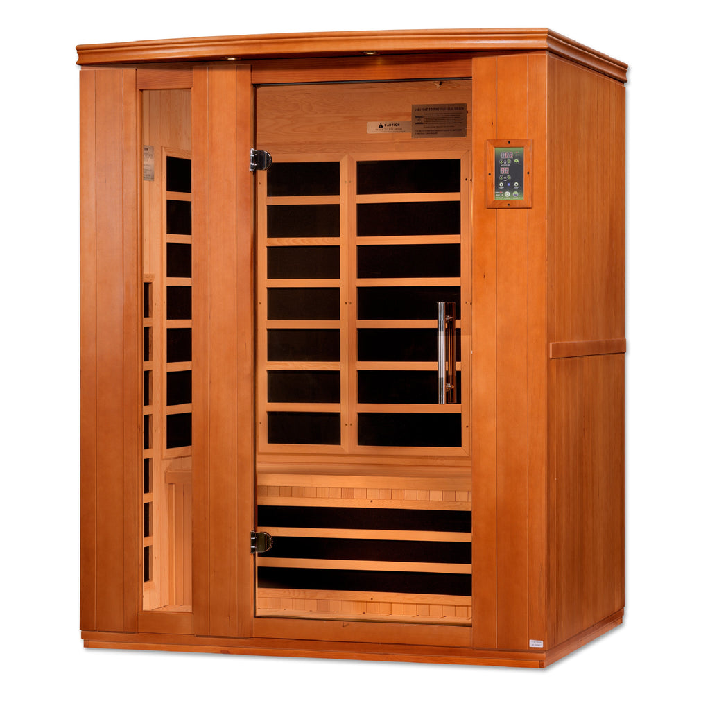 Dynamic Lugano 3-person Low EMF (Between 5-10MG) FAR Infrared Sauna (Canadian Hemlock)