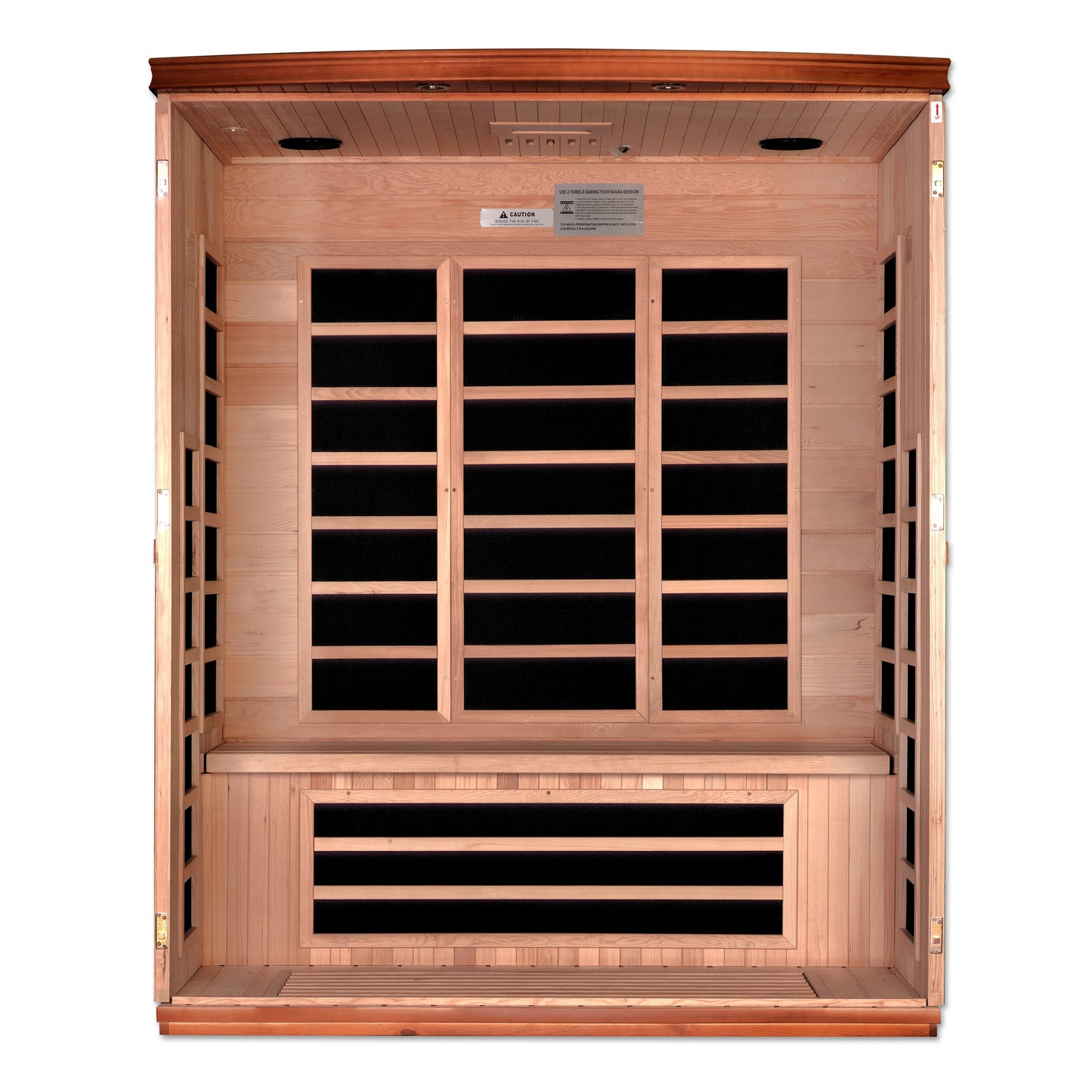 Dynamic Lugano 3-person Low EMF (Between 5-10MG) FAR Infrared Sauna (Canadian Hemlock)