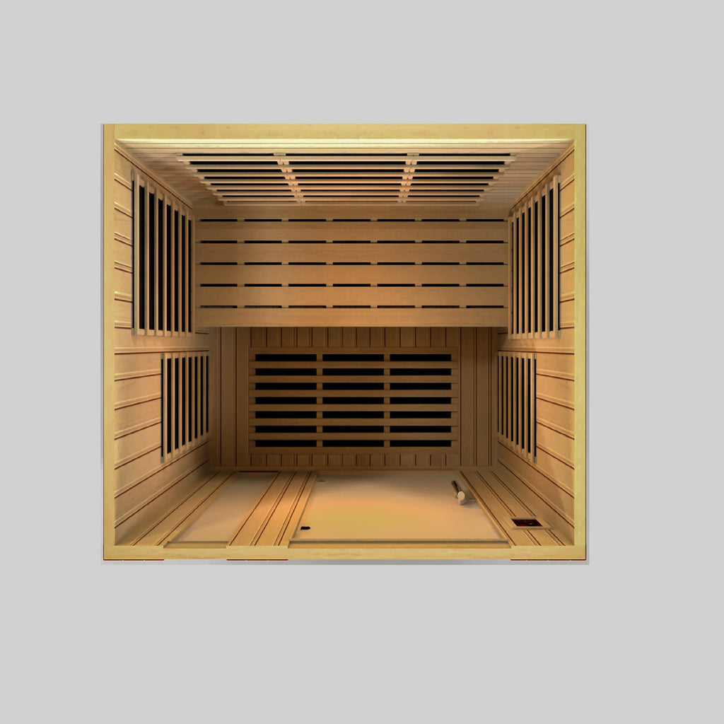 Dynamic Lugano 3-person Low EMF (Between 5-10MG) FAR Infrared Sauna (Canadian Hemlock)