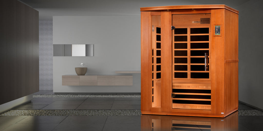 Dynamic Lugano 3-person Low EMF (Between 5-10MG) FAR Infrared Sauna (Canadian Hemlock)