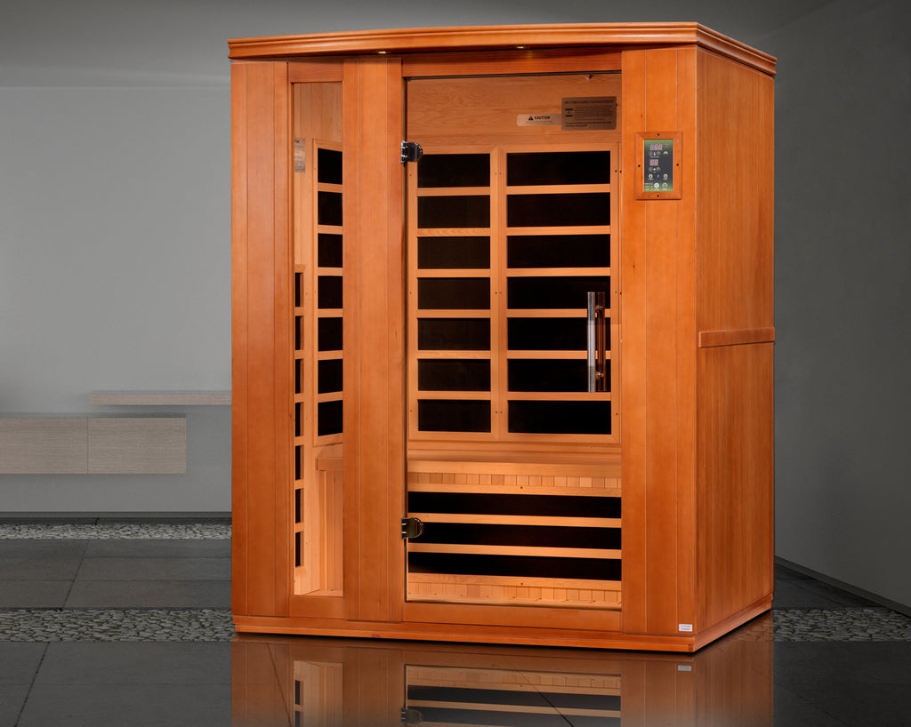Dynamic Lugano 3-person Low EMF (Between 5-10MG) FAR Infrared Sauna (Canadian Hemlock)