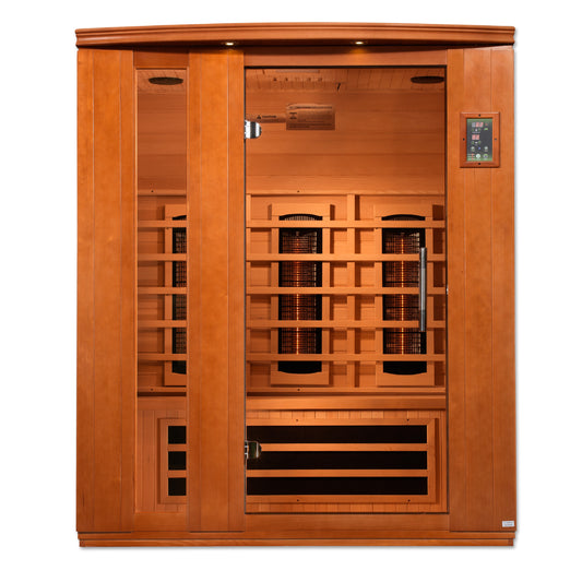 Dynamic Lugano 3-Person Full Spectrum Near Zero EMF (Under 3MG) FAR Infrared Sauna (Canadian Hemlock)
