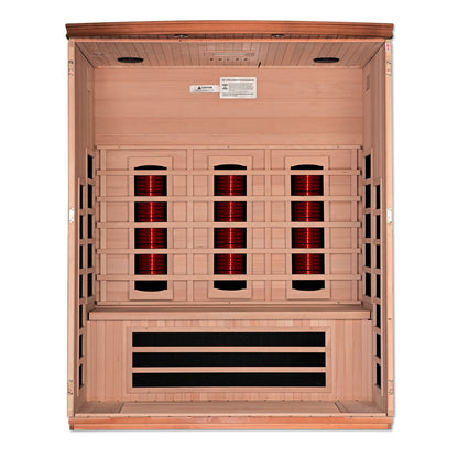 Dynamic Lugano 3-Person Full Spectrum Near Zero EMF (Under 3MG) FAR Infrared Sauna (Canadian Hemlock)