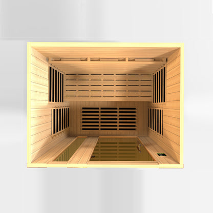 Dynamic Lugano 3-Person Full Spectrum Near Zero EMF (Under 3MG) FAR Infrared Sauna (Canadian Hemlock)