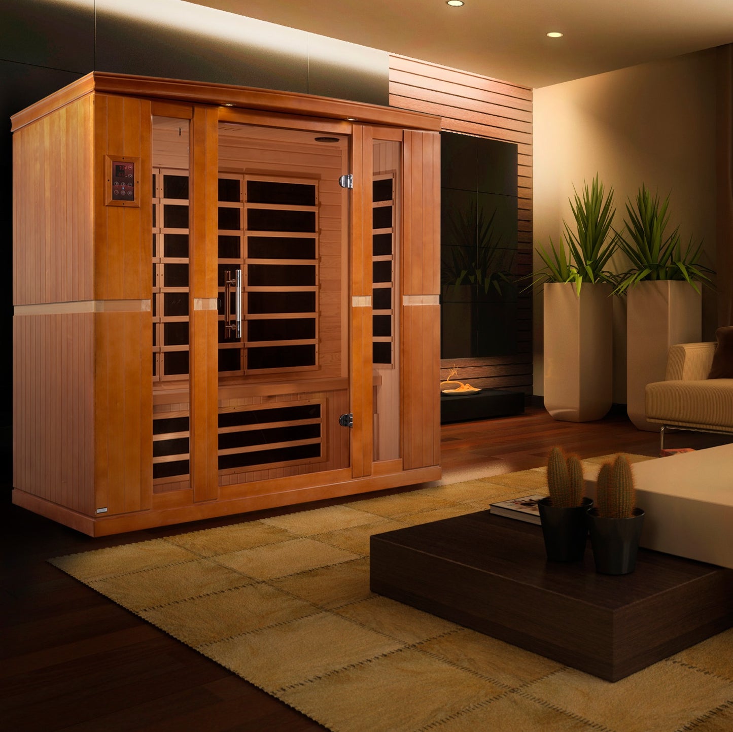 Dynamic Bergamo Elite 4-person Ultra Low EMF (Between 3-5MG) FAR Infrared Sauna (Canadian Hemlock)