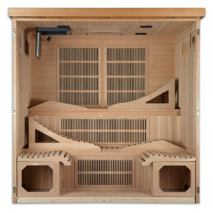Dynamic Monaco Elite 6-person Ultra Low EMF (Between 3-5MG) FAR Infrared Sauna (Canadian Hemlock)