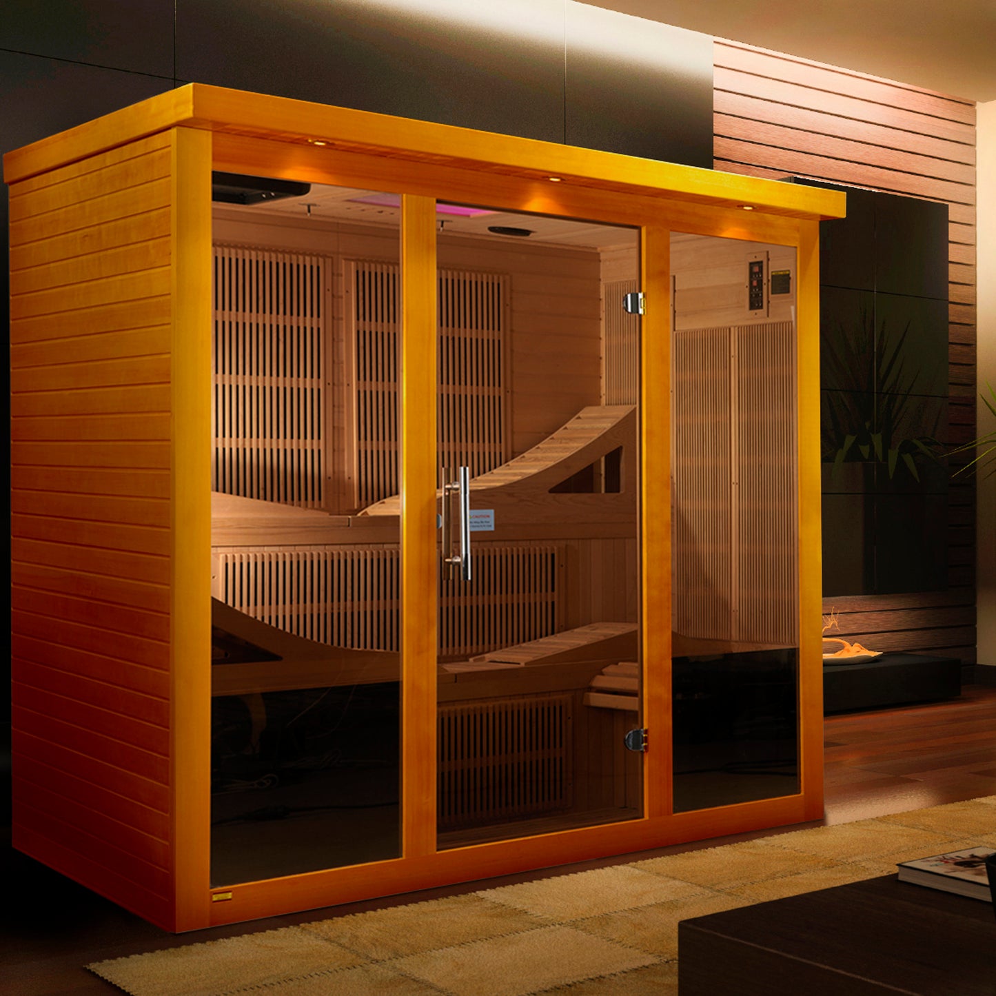 Dynamic Monaco Elite 6-person Ultra Low EMF (Between 3-5MG) FAR Infrared Sauna (Canadian Hemlock)