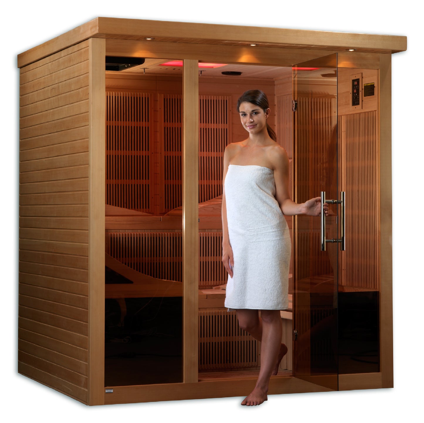 Golden Designs Monaco 6-person PureTech™ Near Zero EMF (Under 3MG) FAR Infrared Sauna (Canadian Hemlock)