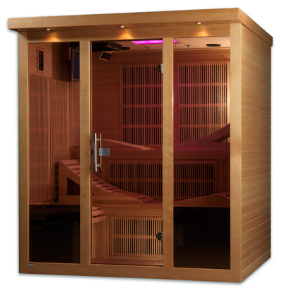 Golden Designs Monaco 6-person PureTech™ Near Zero EMF (Under 3MG) FAR Infrared Sauna (Canadian Hemlock)