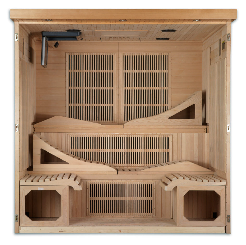 Golden Designs Monaco 6-person PureTech™ Near Zero EMF (Under 3MG) FAR Infrared Sauna (Canadian Hemlock)