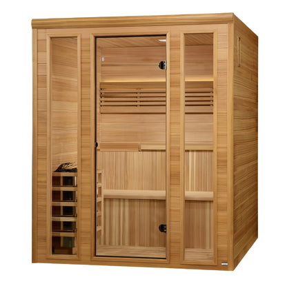 Golden Designs 2025 "Engelberg Edition" 4 - 6 Person Traditional Steam Sauna  - Pacific Premium Clear Cedar