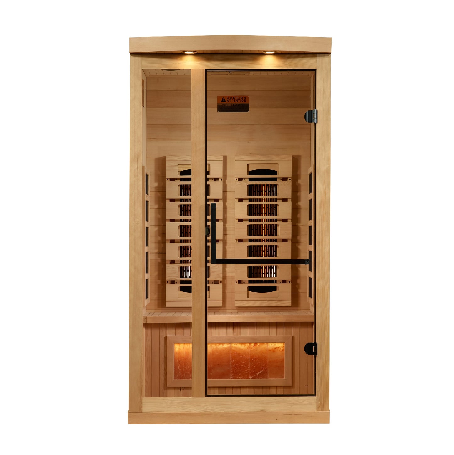 Golden Designs 1-2-Person Full Spectrum PureTech™ Near Zero EMF (Under 3MG) FAR Infrared Sauna with Himalayan Salt Bar (Canadian Hemlock)