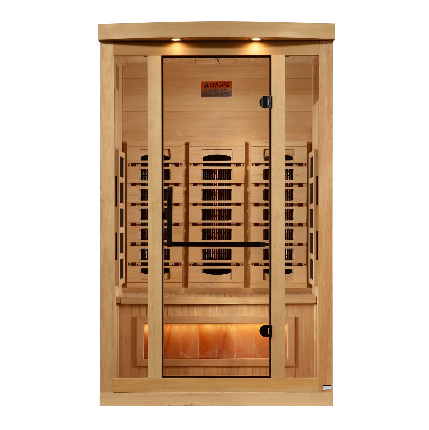 Golden Designs 2-Person Full Spectrum PureTech™ Near Zero (Under 3MG) EMF FAR Infrared Sauna with Himalayan Salt Bar (Canadian Hemlock)
