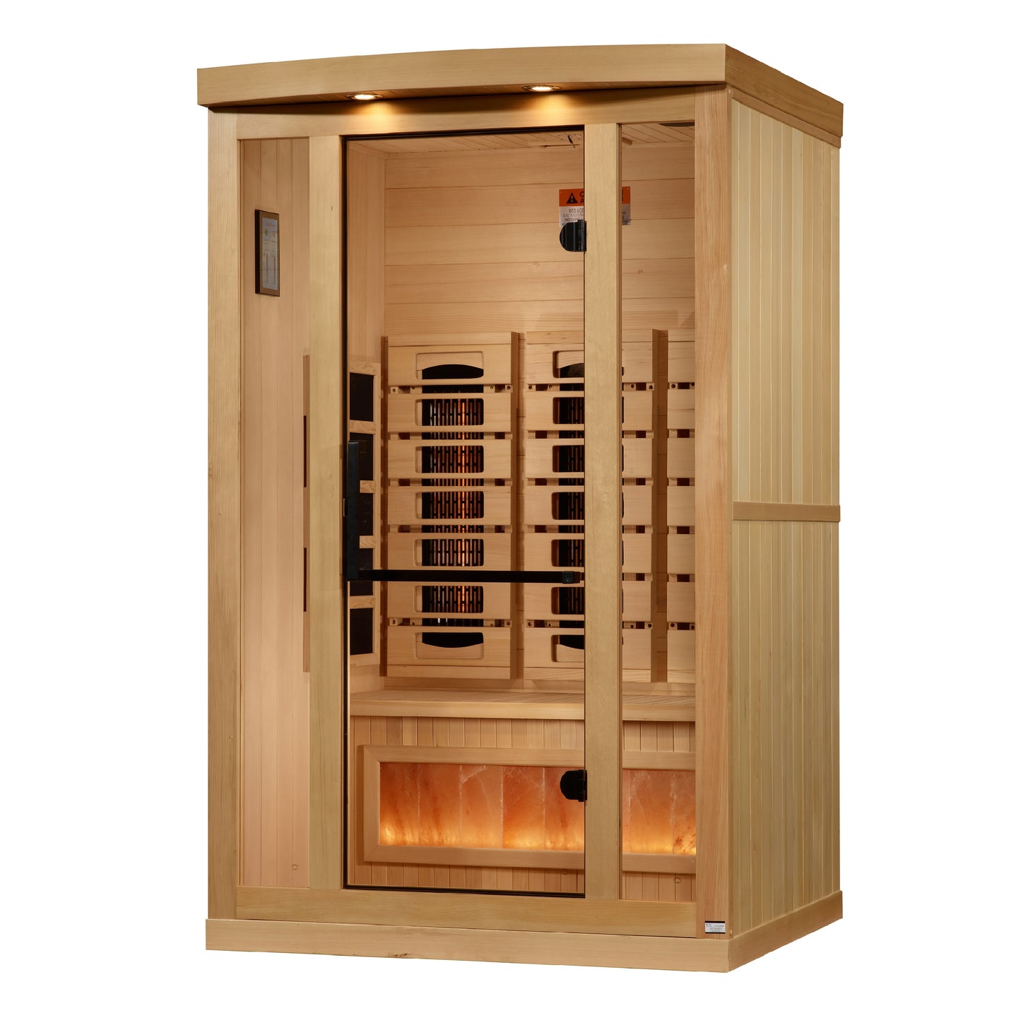 Golden Designs 2-Person Full Spectrum PureTech™ Near Zero (Under 3MG) EMF FAR Infrared Sauna with Himalayan Salt Bar (Canadian Hemlock)