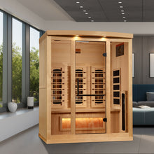 Load image into Gallery viewer, Golden Designs 3-Person Full Spectrum PureTech™ Near Zero (Under 3MG) EMF FAR Infrared Sauna