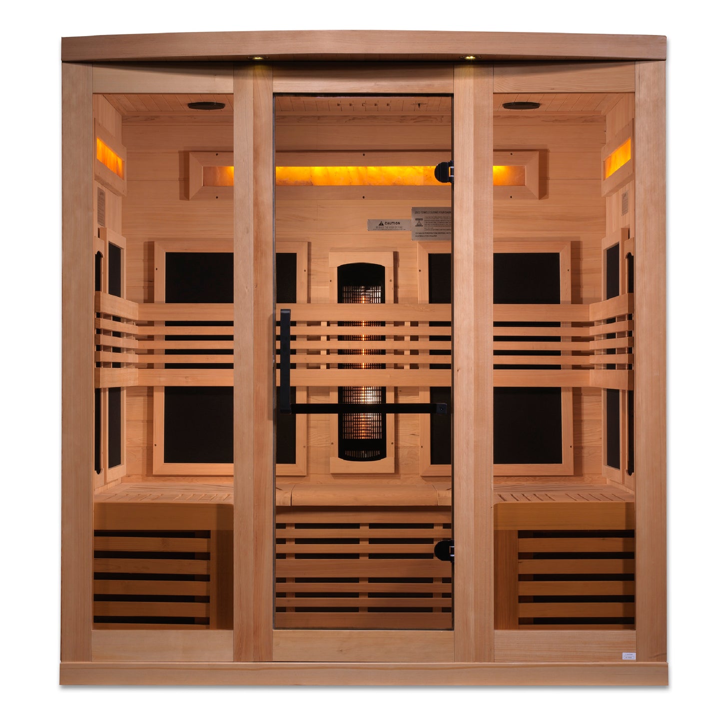 Golden Designs 6-Person Full Spectrum PureTech™ Near Zero EMF (Under 3MG) FAR Infrared Sauna with Himalayan Salt Bar (Canadian Hemlock)