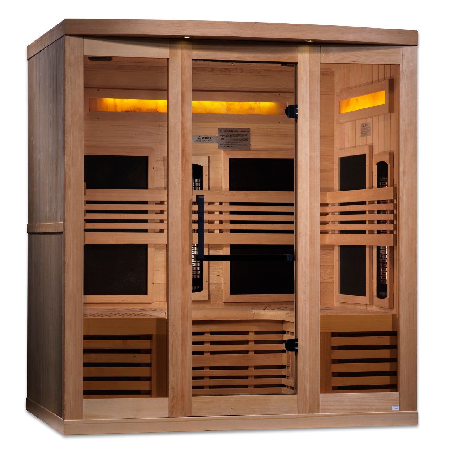 Golden Designs 6-Person Full Spectrum PureTech™ Near Zero EMF (Under 3MG) FAR Infrared Sauna with Himalayan Salt Bar (Canadian Hemlock)