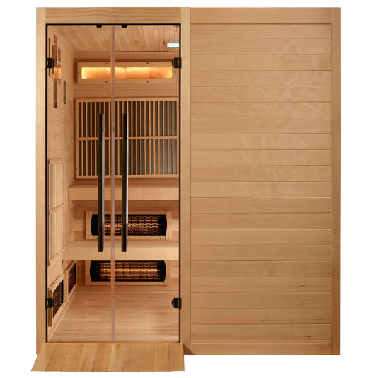 Golden Designs 2025 Toledo 6 Person Hybrid Sauna (Indoor). Full Spectrum and Harvia Traditional Stove