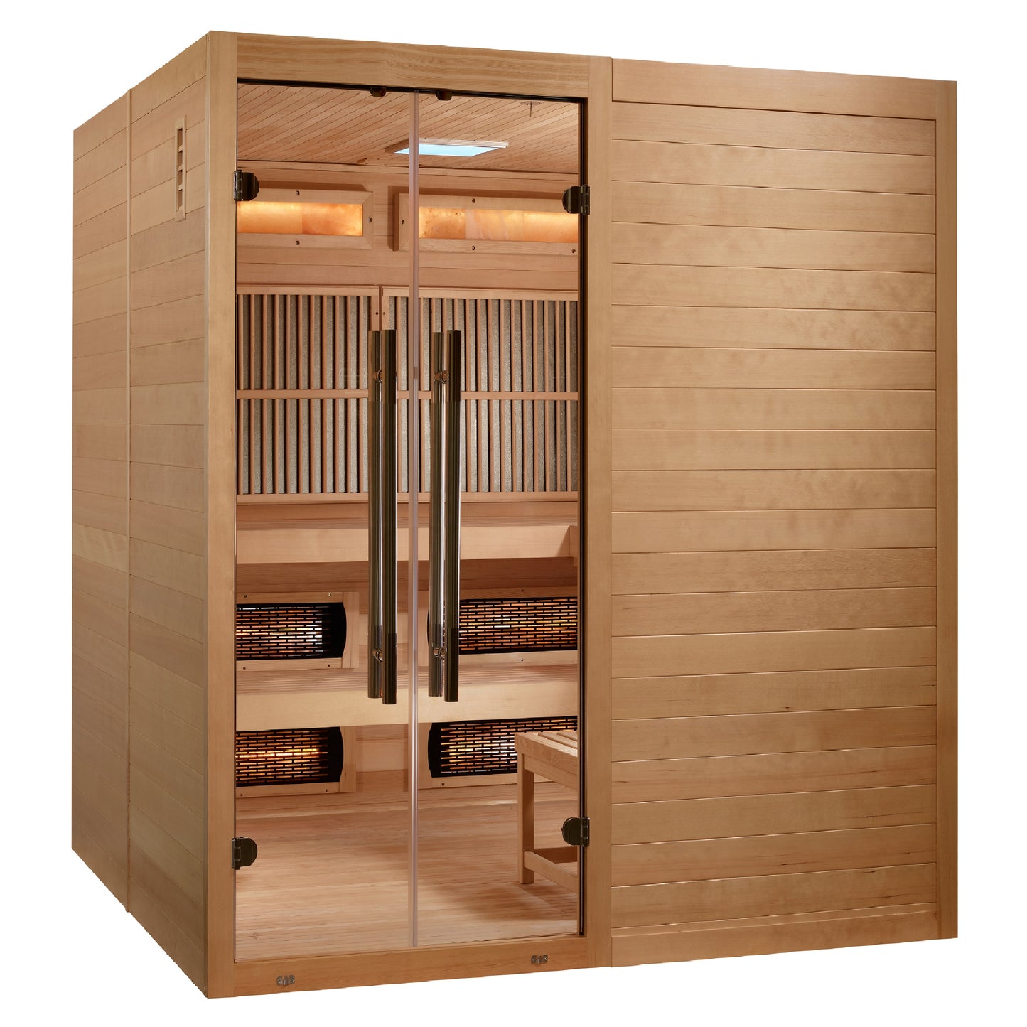 Golden Designs 2025 Toledo 6 Person Hybrid Sauna (Indoor). Full Spectrum and Harvia Traditional Stove