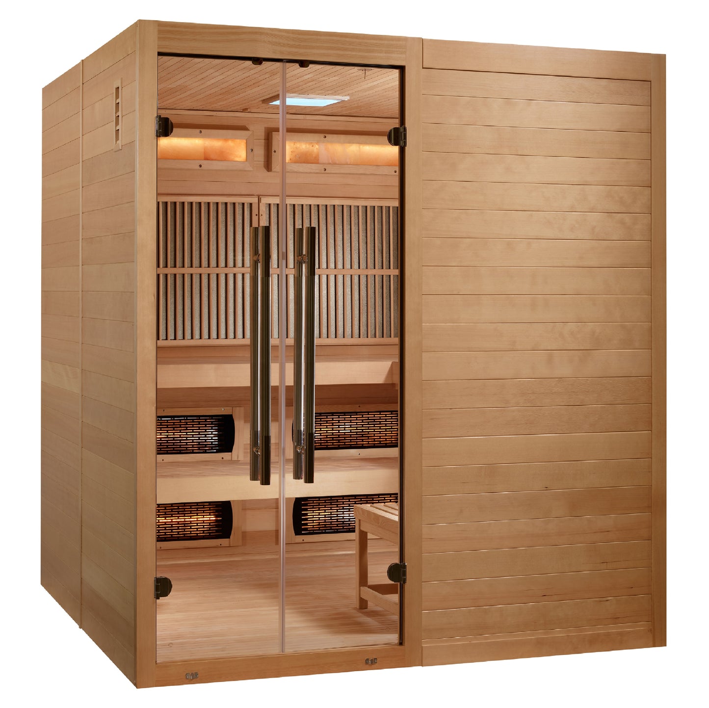 Golden Designs 2025 Toledo 6 Person Hybrid Sauna (Indoor). Full Spectrum and Harvia Traditional Stove