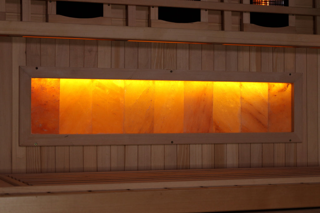 Golden Designs 2-Person Full Spectrum PureTech™ Near Zero (Under 3MG) EMF FAR Infrared Sauna with Himalayan Salt Bar (Canadian Hemlock)
