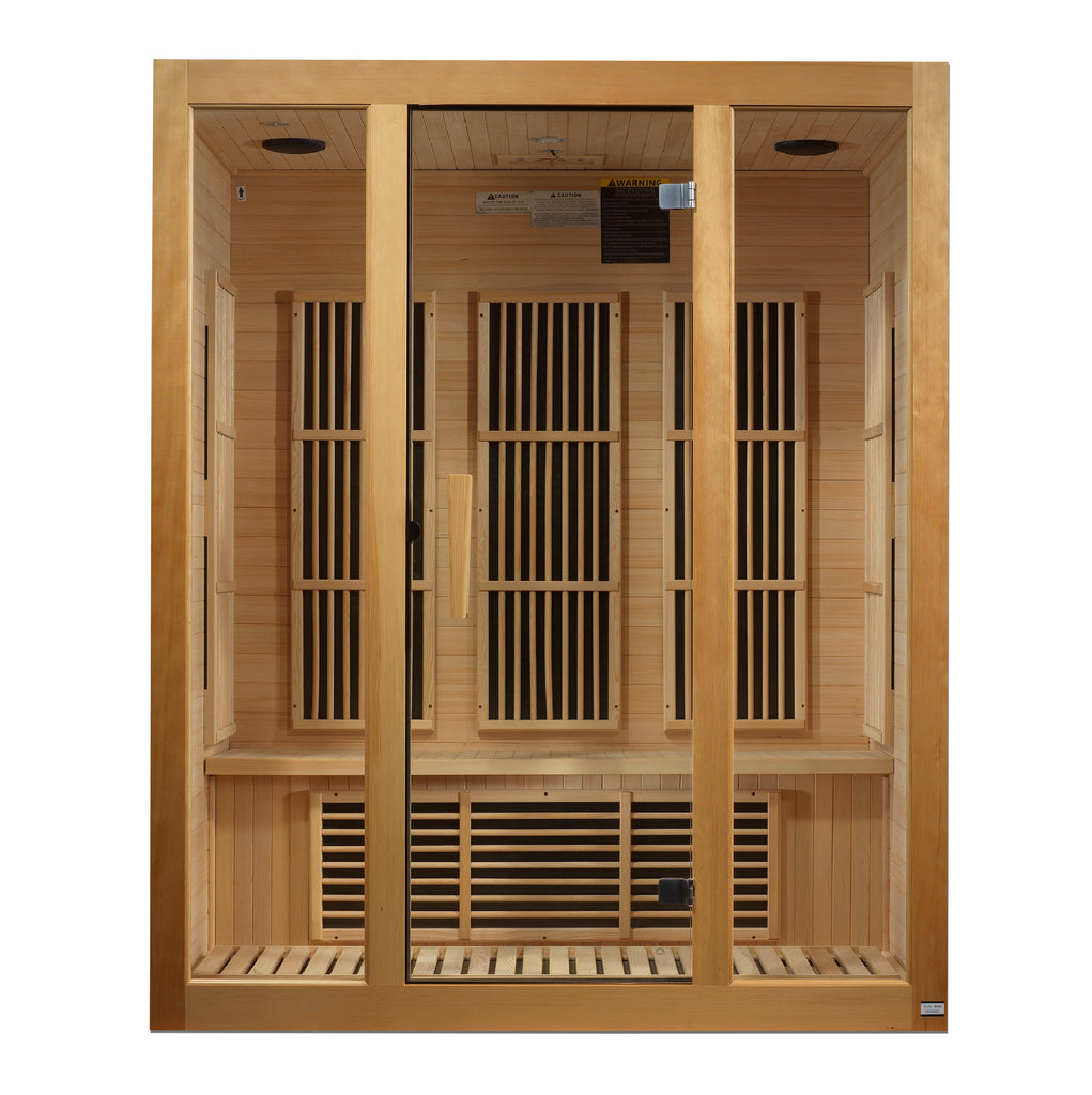 Maxxus Bellevue 3-Person Low EMF (Between 5-10 MG) FAR Infrared Sauna (Canadian Hemlock)Maxxus Bellevue 3-Person Low EMF (Between 5-10 MG) FAR Infrared Sauna (Canadian Hemlock)