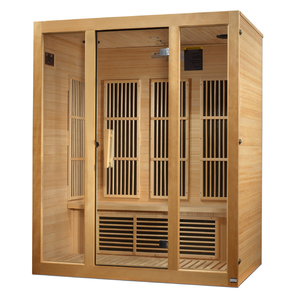 Maxxus Bellevue 3-Person Low EMF (Between 5-10 MG) FAR Infrared Sauna (Canadian Hemlock)Maxxus Bellevue 3-Person Low EMF (Between 5-10 MG) FAR Infrared Sauna (Canadian Hemlock)