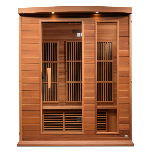 Maxxus 3-Person Low EMF (Between 5-10MG) FAR Infrared Sauna (Canadian Red Cedar)