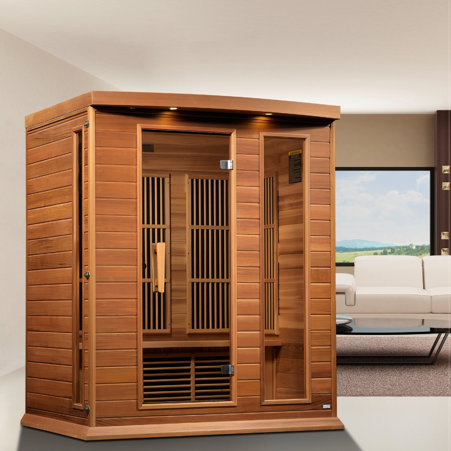 Maxxus 3-Person Low EMF (Between 5-10MG) FAR Infrared Sauna (Canadian Red Cedar)