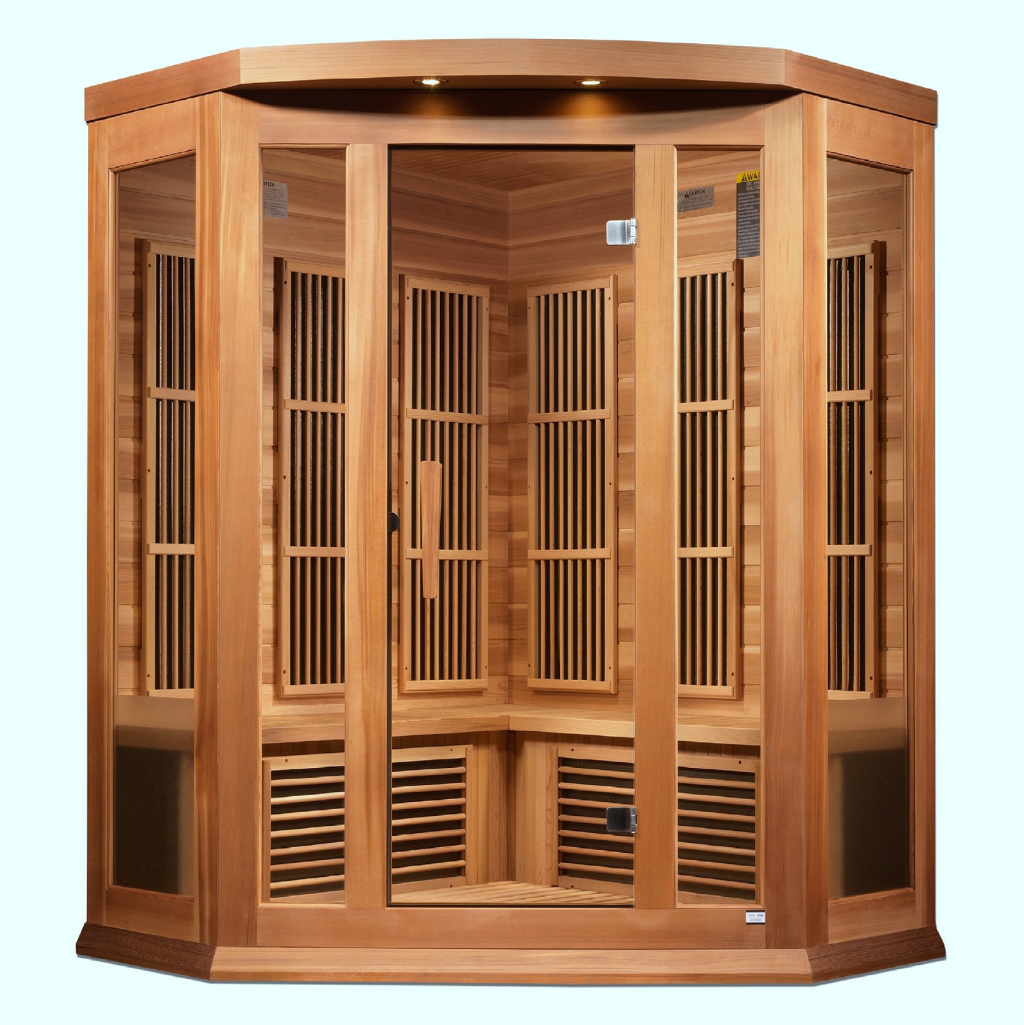 Maxxus 3-Person Corner Low EMF (Between 5-10MG) FAR Infrared Sauna (Canadian Red Cedar)