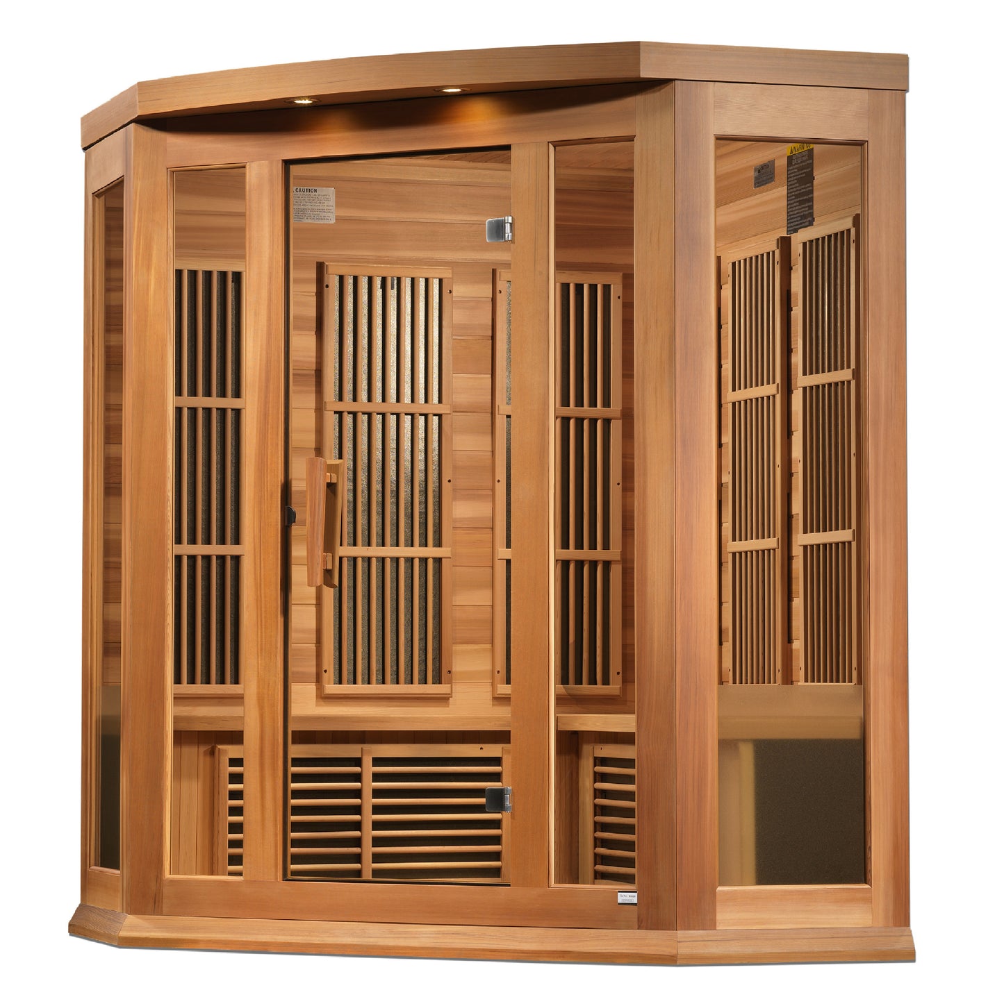 Maxxus 3-Person Corner Low EMF (Between 5-10MG) FAR Infrared Sauna (Canadian Red Cedar)