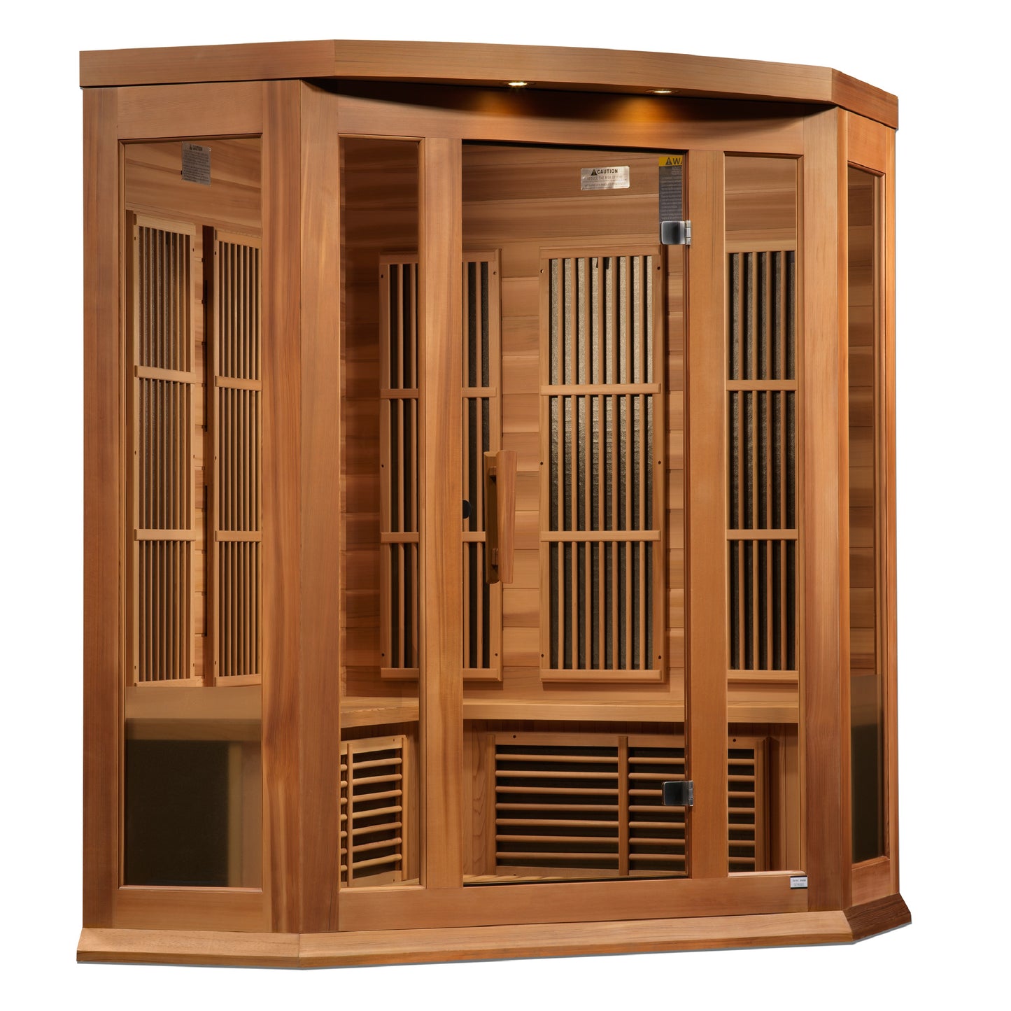 Maxxus 3-Person Corner Low EMF (Between 5-10MG) FAR Infrared Sauna (Canadian Red Cedar)
