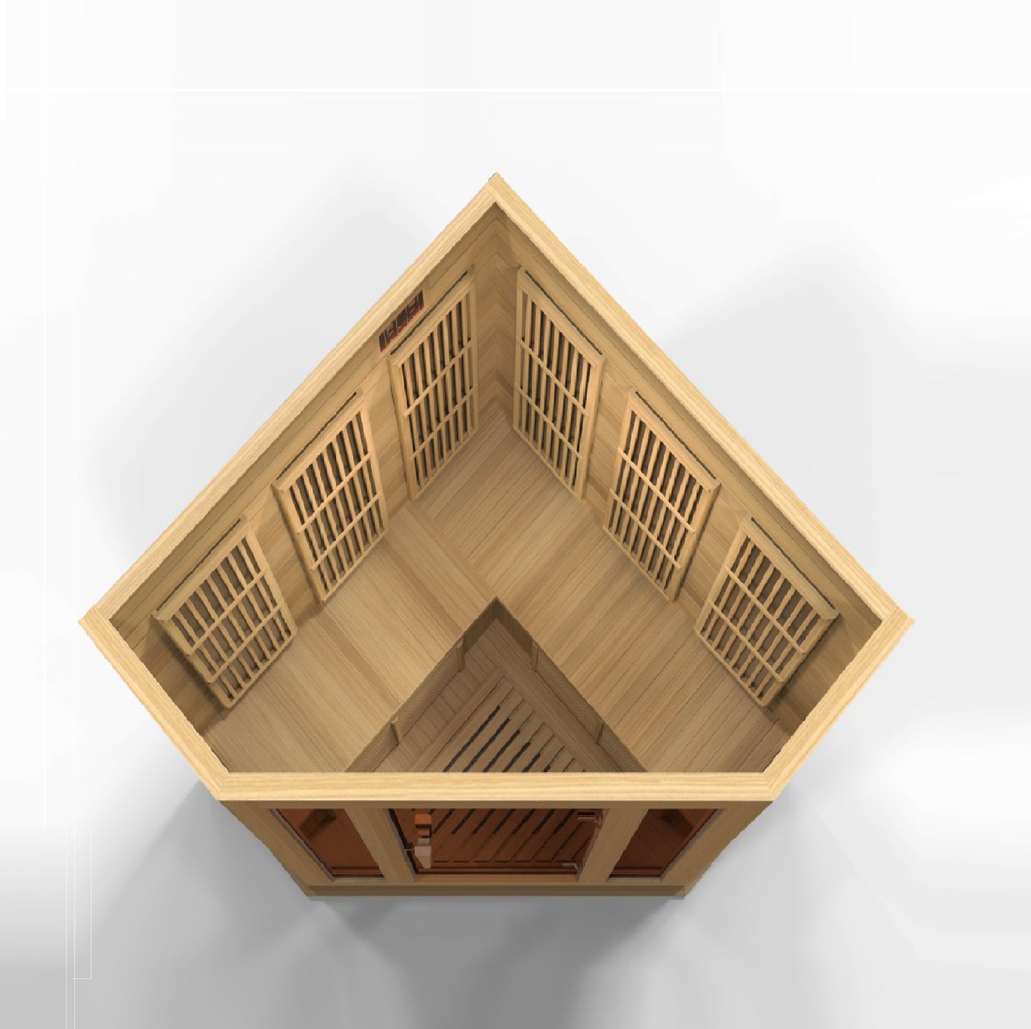 Maxxus 3-Person Corner Low EMF (Between 5-10 MG) FAR Infrared Sauna (Canadian Hemlock)