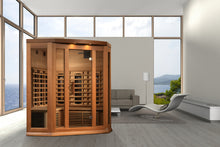 Load image into Gallery viewer, Maxxus 3-Person Corner Full Spectrum Near Zero EMF  FAR Infrared Sauna (Canadian Red Cedar)