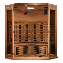 Load image into Gallery viewer, Maxxus 3-Person Corner Full Spectrum Near Zero EMF  FAR Infrared Sauna (Canadian Red Cedar)
