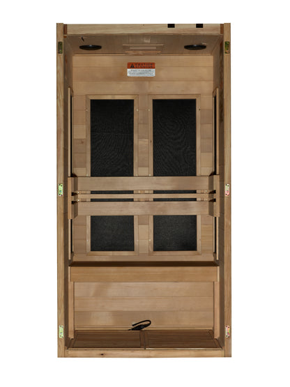 Maxxus S-Line Yoga 1-Person Low EMF (Between 5-10MG) FAR Infrared Sauna (Canadian Hemlock)