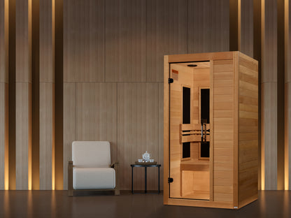Maxxus S-Line Yoga 1-Person Low EMF (Between 5-10MG) FAR Infrared Sauna (Canadian Hemlock)