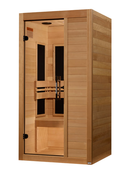 Maxxus S-Line Yoga 1-Person Low EMF (Between 5-10MG) FAR Infrared Sauna (Canadian Hemlock)