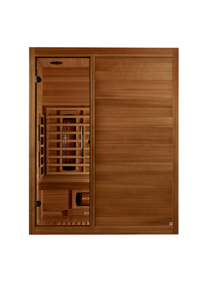 Maxxus S-Line Yoga 3-Person Full Spectrum Near Zero EMF (Under 3MG) FAR Infrared Sauna (Canadian Hemlock)