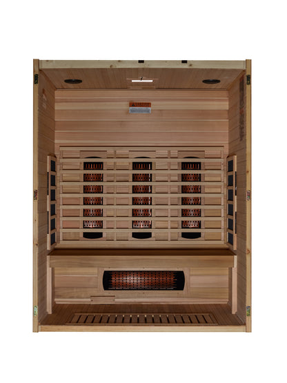 Maxxus S-Line Yoga 3-Person Full Spectrum Near Zero EMF (Under 3MG) FAR Infrared Sauna (Canadian Hemlock)