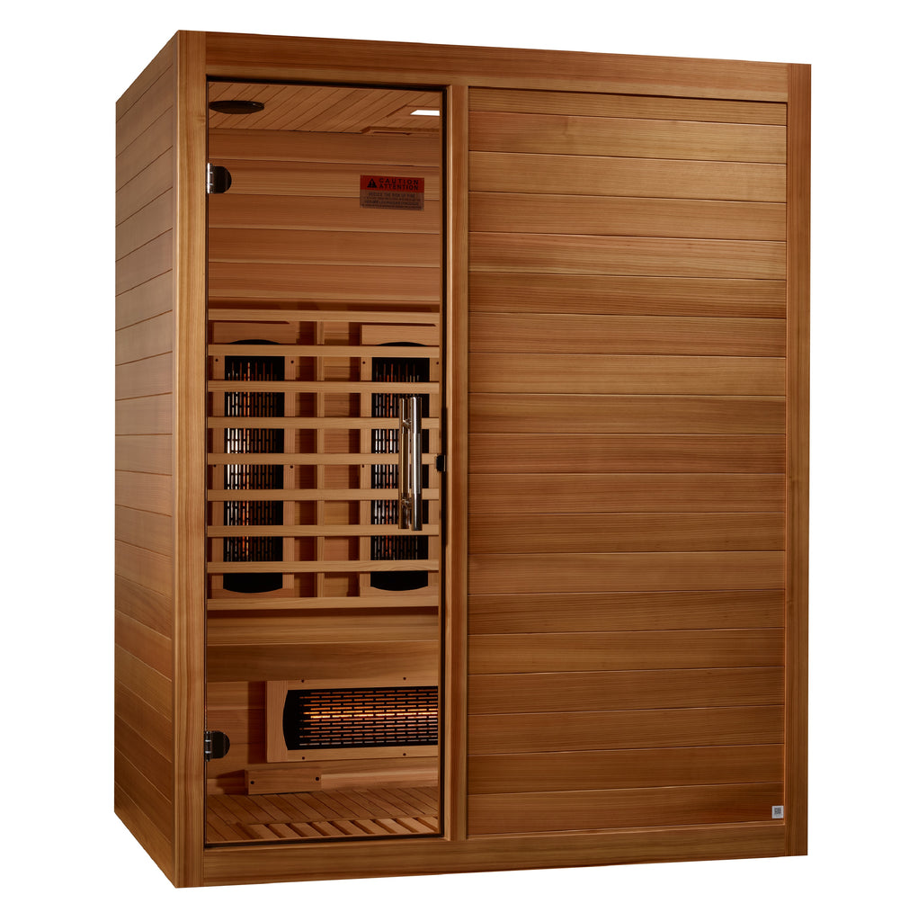 Maxxus S-Line Yoga 3-Person Full Spectrum Near Zero EMF (Under 3MG) FAR Infrared Sauna (Canadian Hemlock)