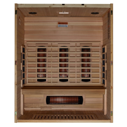 Maxxus S-Line Yoga 3-Person Full Spectrum Near Zero EMF (Under 3MG) FAR Infrared Sauna (Canadian Hemlock)