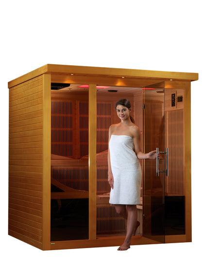 Dynamic Monaco Elite 6-person Ultra Low EMF (Between 3-5MG) FAR Infrared Sauna (Canadian Hemlock)