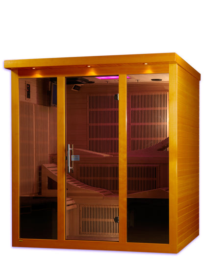 Dynamic Monaco Elite 6-person Ultra Low EMF (Between 3-5MG) FAR Infrared Sauna (Canadian Hemlock)