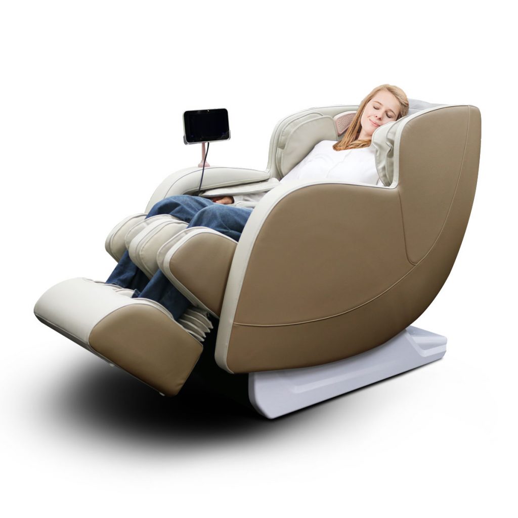 Kahuna Dios 6800 Massage Chair 6D Dual Core Air Roller SL-Track Wht/Beige