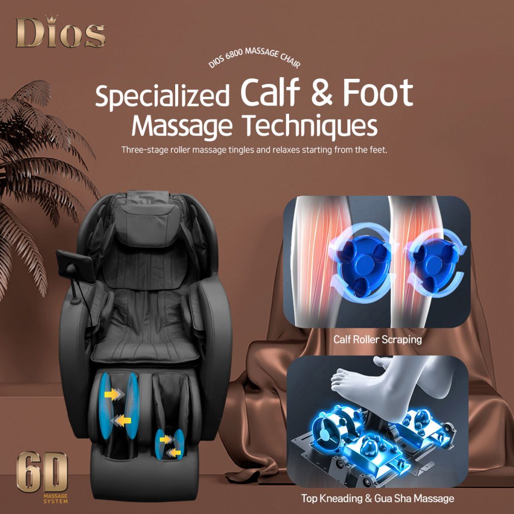 Kahuna Dios 6800 Massage Chair 6D Dual Core Air Roller SL-Track Wht/Beige